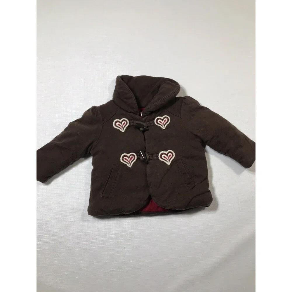 Gymboree Alpine Brown Jacket Coat Heart 6 To 12 Months